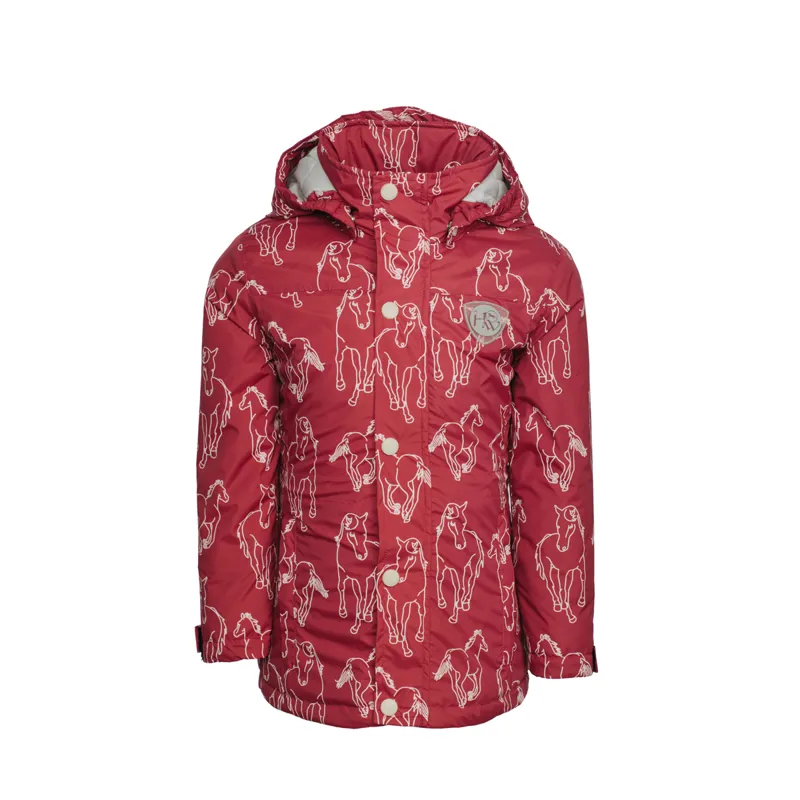 Horseware Kids Horse Print Jacket - Raspberry